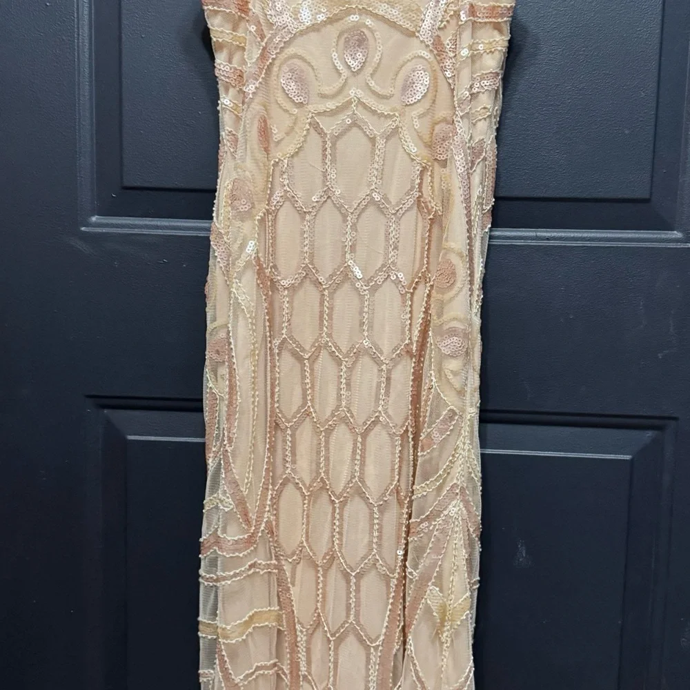 Metme Women's 1920s V Neck Sexy Straps Gatsby Party Dress Vintage Sequin Party - Picture 10 of 10